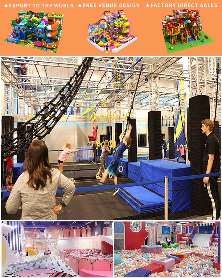 Commercial Adventure Park: Customized Rope Courses and Indoor Playground Equipment for Kids, Featuring Trampoline Parks and Climbing Facilities