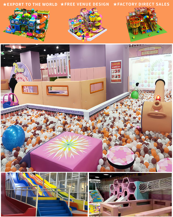 Commercial Kids Small Indoor Playground Equipment With Plastic Slide Kid Pool