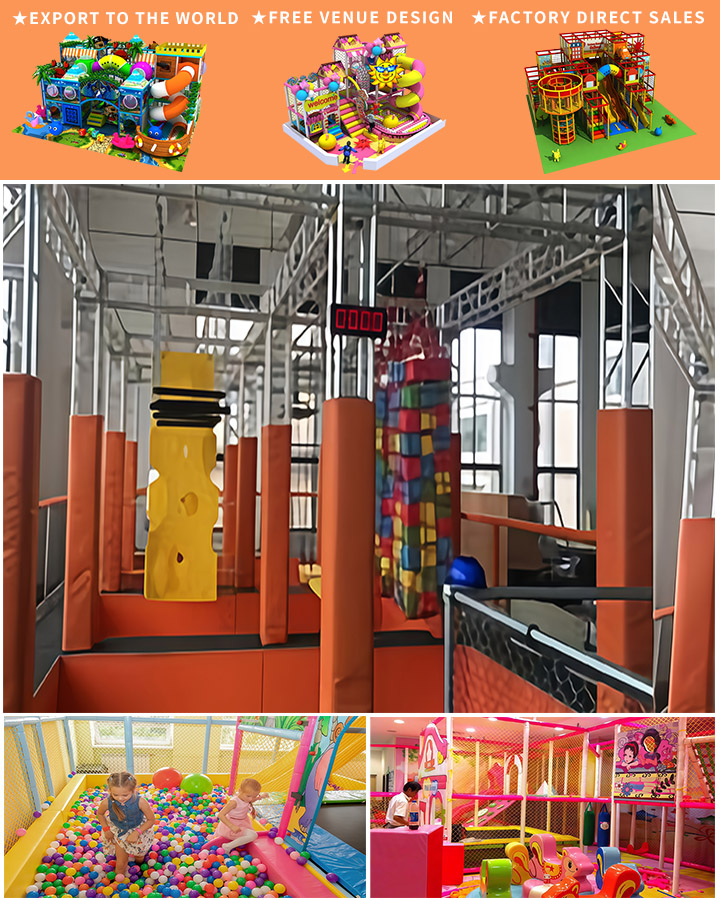 Safe And Colorful Kids Indoor Playground Equipment With Soft Play And Bouncing Castle