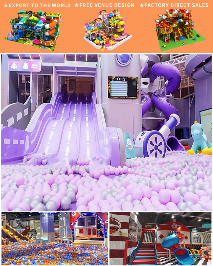 Good-Looking Indoor Playgrounds with Big Slides and Children’s Play House for Sale